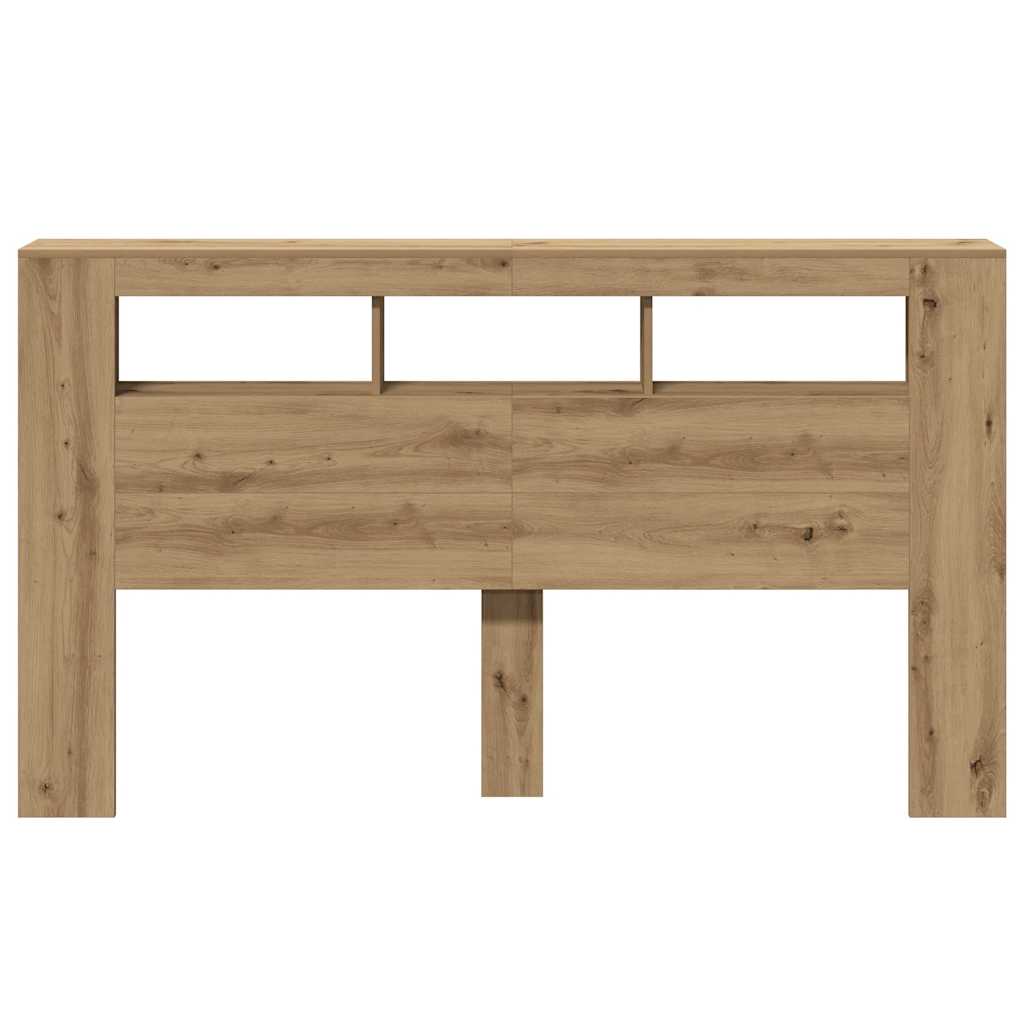 Hoofdeinde met LED 180x18,5x103,5 cm hout artisanaal eikenkleur is nu te koop bij PeponiXL, paradijselijk wonen!