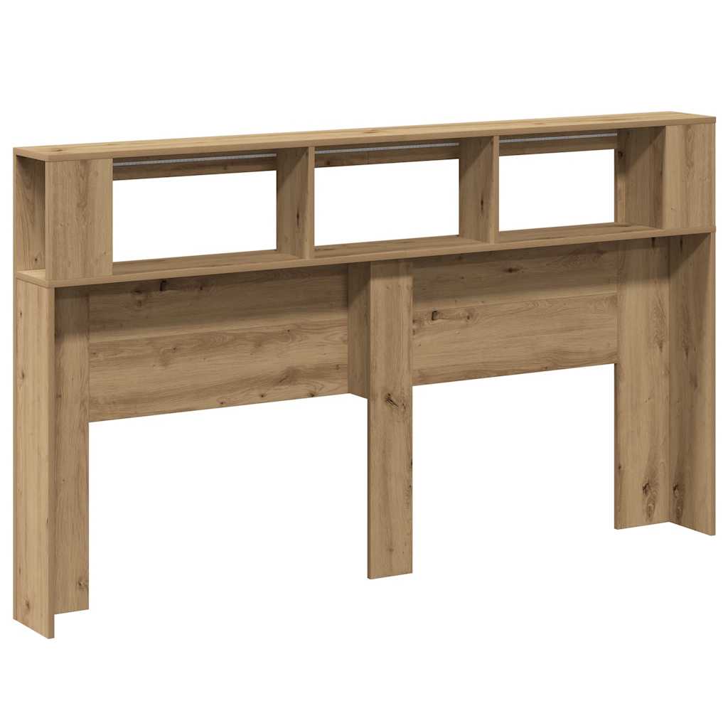 Hoofdeinde met LED 180x18,5x103,5 cm hout artisanaal eikenkleur is nu te koop bij PeponiXL, paradijselijk wonen!