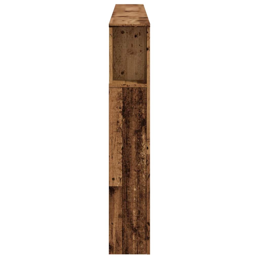 Hoofdeinde met LED 200x18,5x103,5 cm bewerkt hout oud hout is nu te koop bij PeponiXL, paradijselijk wonen!