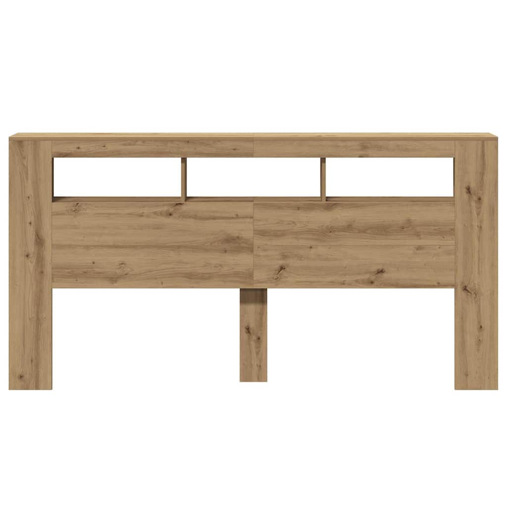 Hoofdeinde met LED 200x18,5x103,5 cm hout artisanaal eikenkleur is nu te koop bij PeponiXL, paradijselijk wonen!