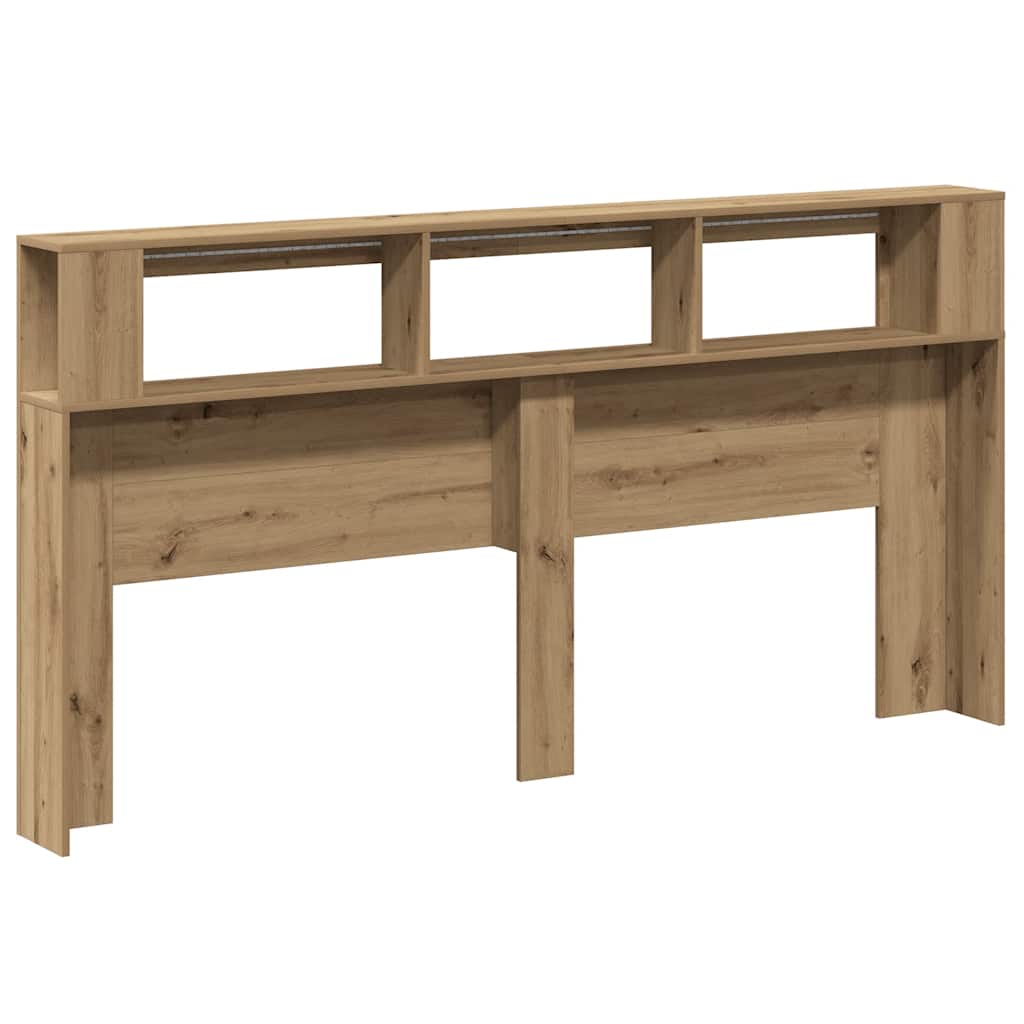 Hoofdeinde met LED 200x18,5x103,5 cm hout artisanaal eikenkleur is nu te koop bij PeponiXL, paradijselijk wonen!