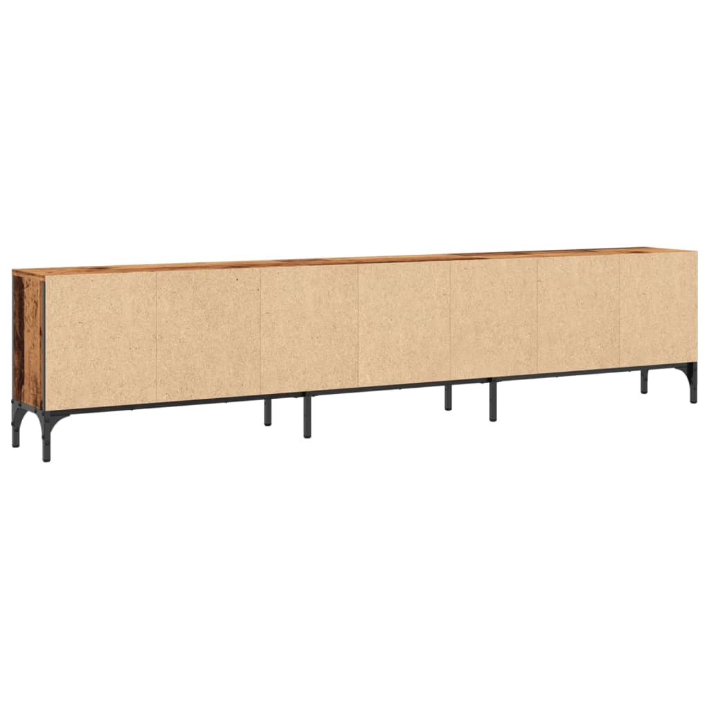 Tv-meubel met lade 200x25x44 cm bewerkt hout oud houtkleurig is nu te koop bij PeponiXL, paradijselijk wonen!