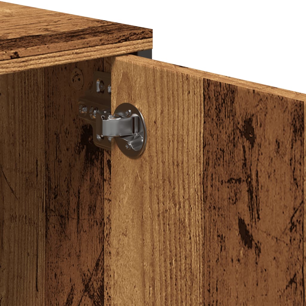 Tv-meubel met lade 200x25x44 cm bewerkt hout oud houtkleurig is nu te koop bij PeponiXL, paradijselijk wonen!