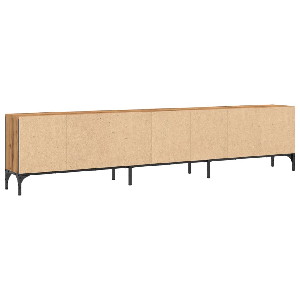 Tv-meubel met lade 200x25x44 cm bewerkt hout artisanaal eiken is nu te koop bij PeponiXL, paradijselijk wonen!