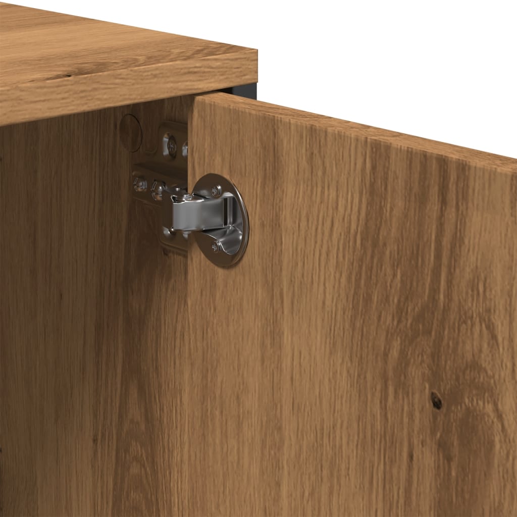 Tv-meubel met lade 200x25x44 cm bewerkt hout artisanaal eiken is nu te koop bij PeponiXL, paradijselijk wonen!
