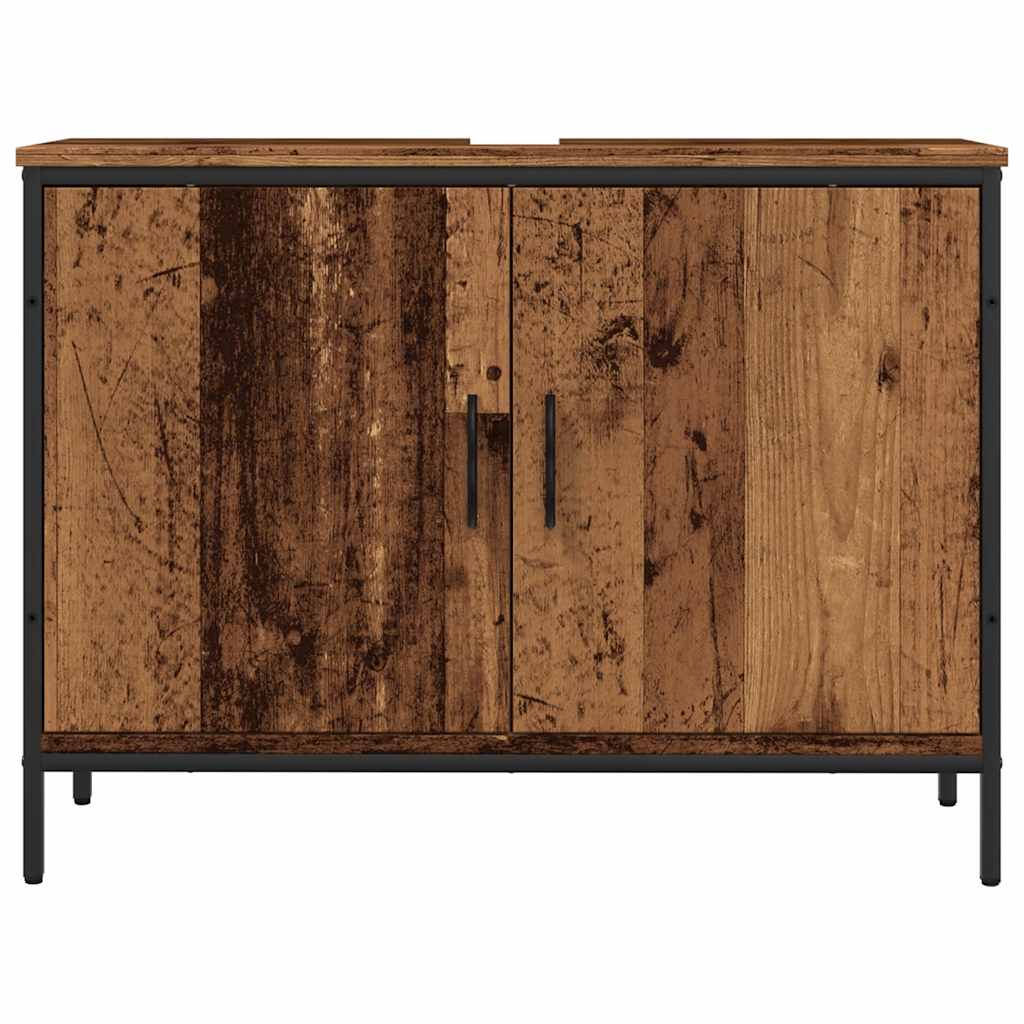 Wastafelkast 60x33x60 cm bewerkt hout oud houtkleurig is nu te koop bij PeponiXL, paradijselijk wonen!
