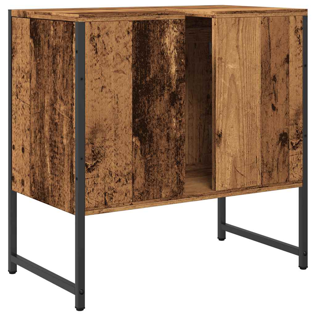Wastafelkast 60x33x60 cm bewerkt hout oud houtkleurig is nu te koop bij PeponiXL, paradijselijk wonen!