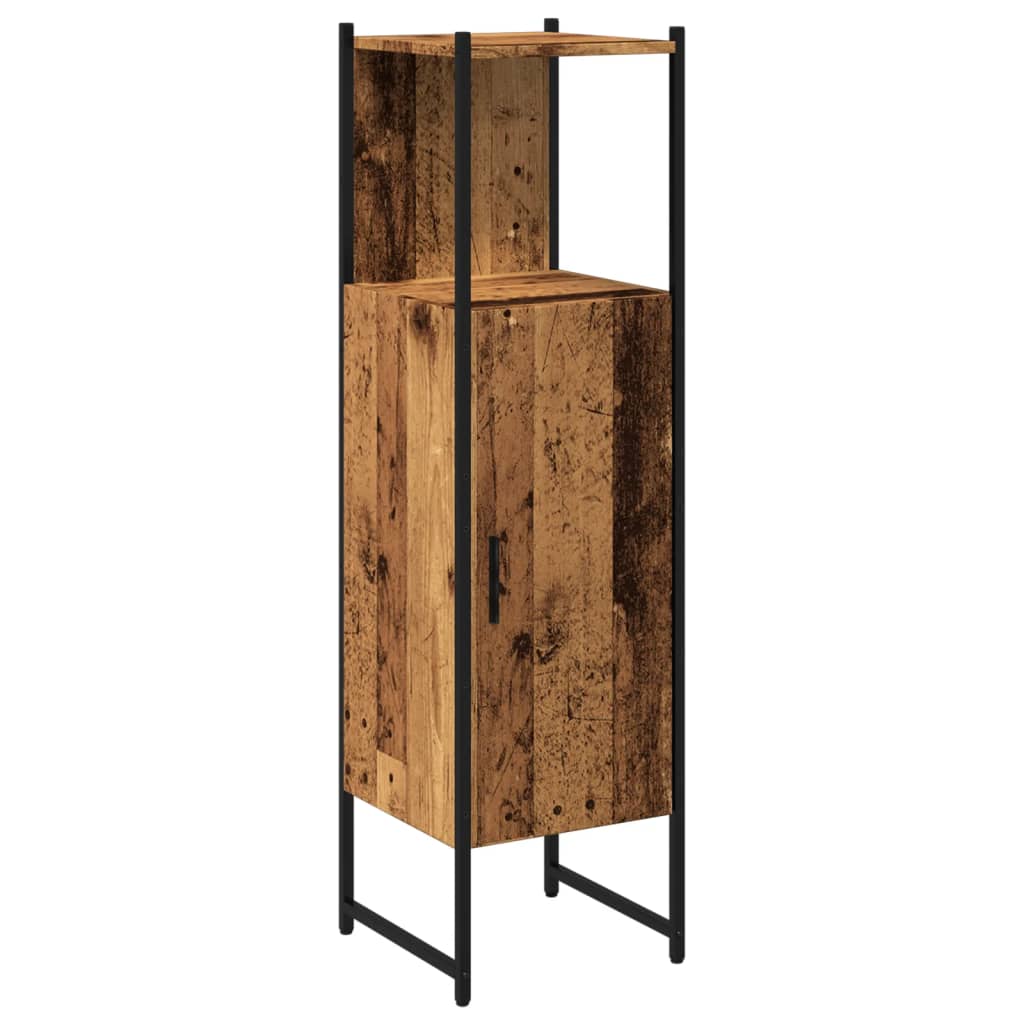 Badkamerkast 33x33x120,5 cm bewerkt hout oud houtkleurig is nu te koop bij PeponiXL, paradijselijk wonen!