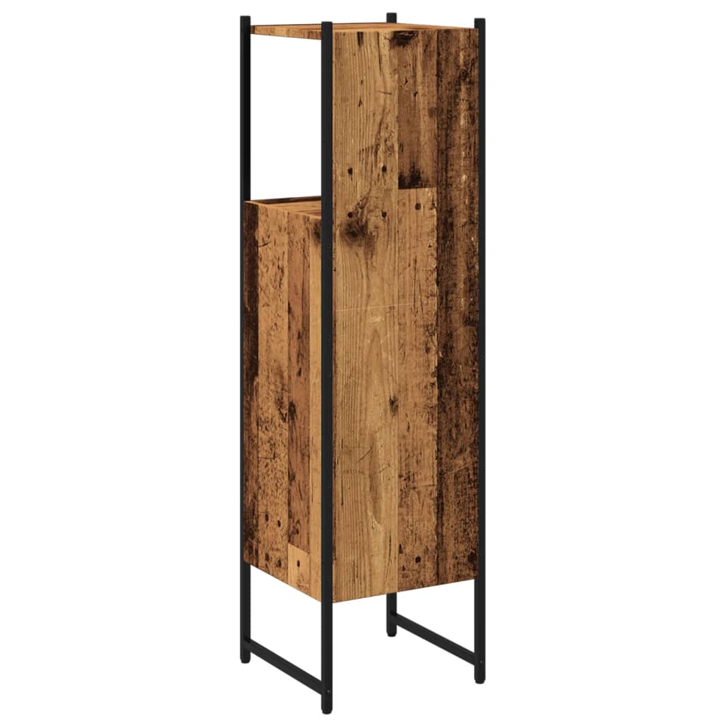 Badkamerkast 33x33x120,5 cm bewerkt hout oud houtkleurig is nu te koop bij PeponiXL, paradijselijk wonen!