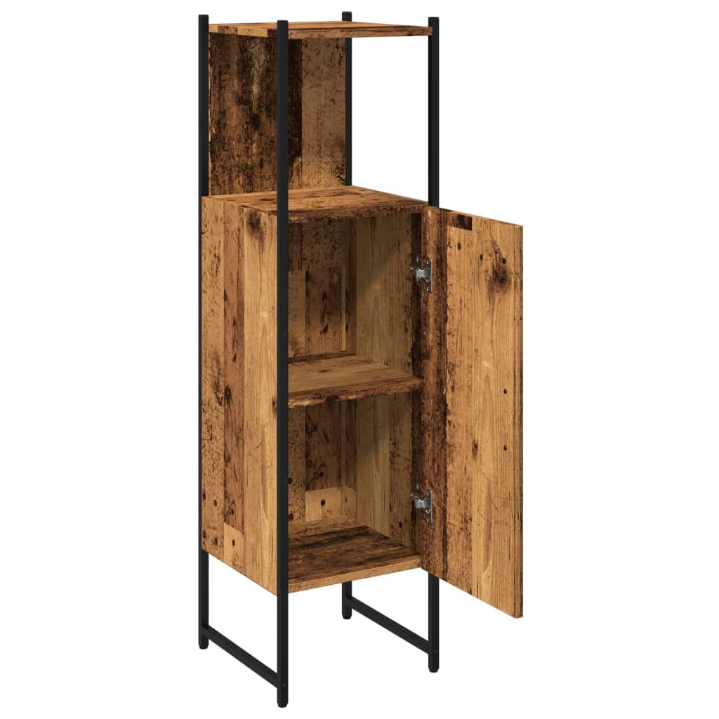 Badkamerkast 33x33x120,5 cm bewerkt hout oud houtkleurig is nu te koop bij PeponiXL, paradijselijk wonen!