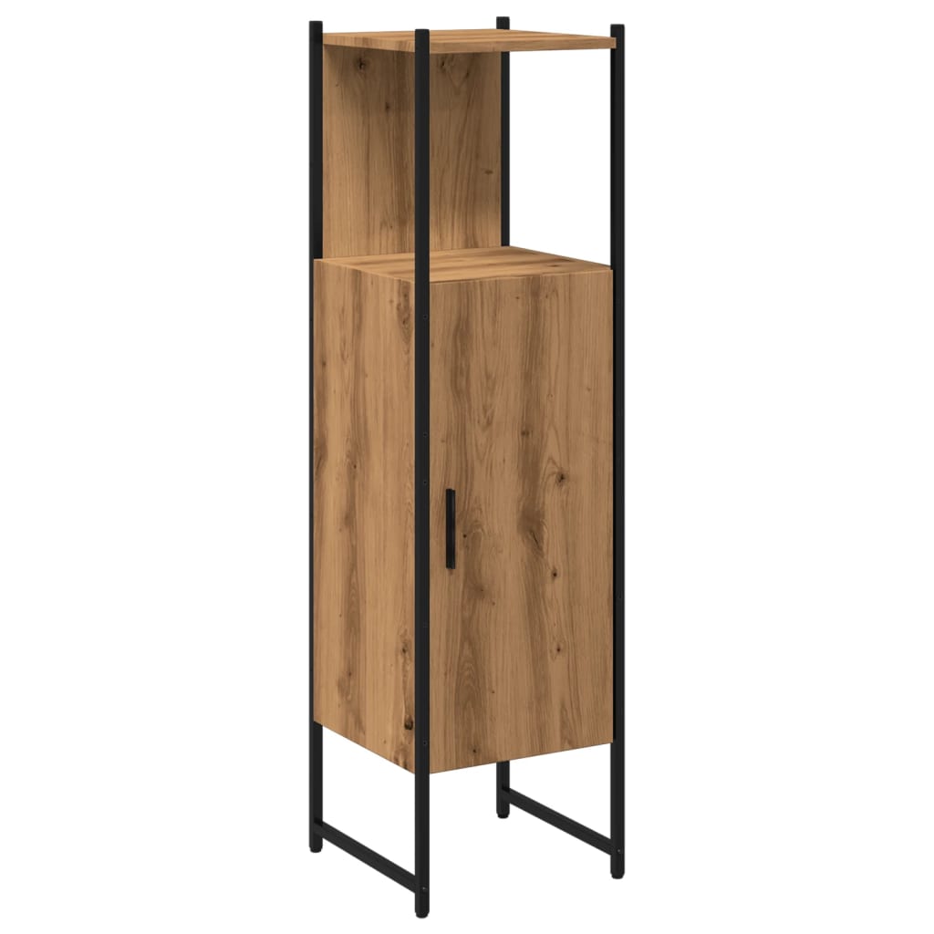 Badkamerkast 33x33x120,5cm bewerkt hout artisanaal eikenkleurig is nu te koop bij PeponiXL, paradijselijk wonen!