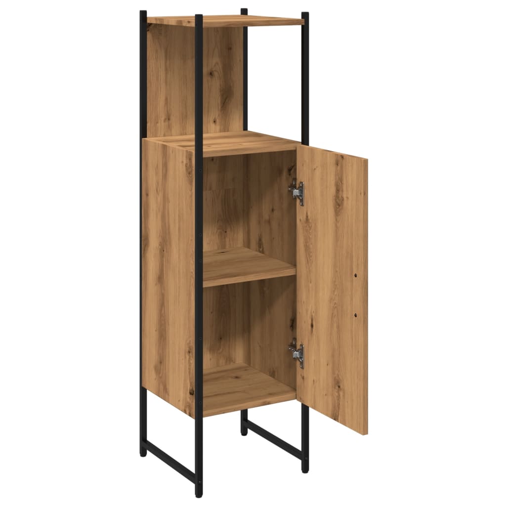 Badkamerkast 33x33x120,5cm bewerkt hout artisanaal eikenkleurig is nu te koop bij PeponiXL, paradijselijk wonen!