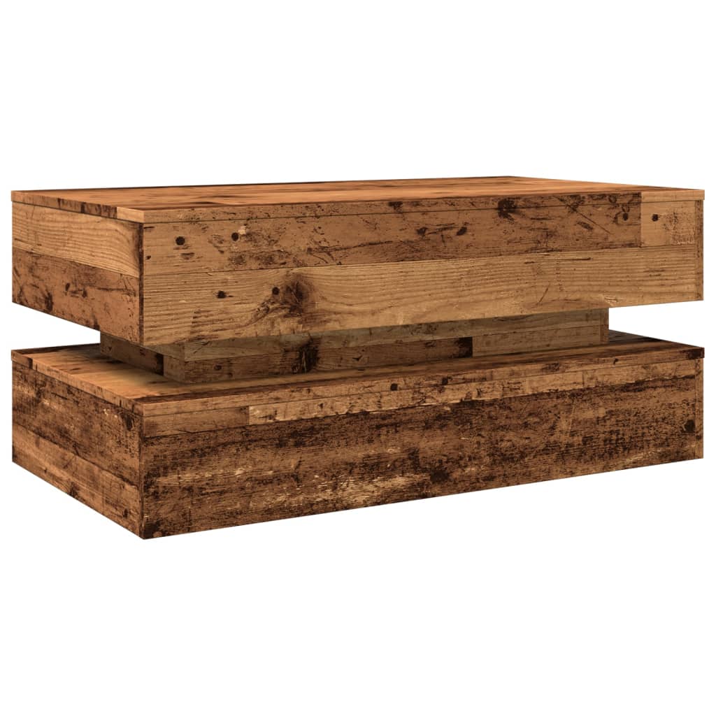 Salontafel met LED-verlichting 90x50x40 cm oud houtkleurig is nu te koop bij PeponiXL, paradijselijk wonen!