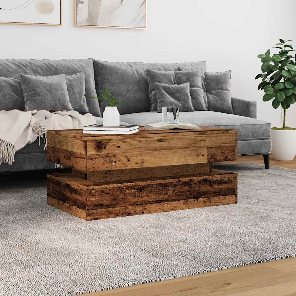 Salontafel met LED-verlichting 90x50x40 cm oud houtkleurig is nu te koop bij PeponiXL, paradijselijk wonen!