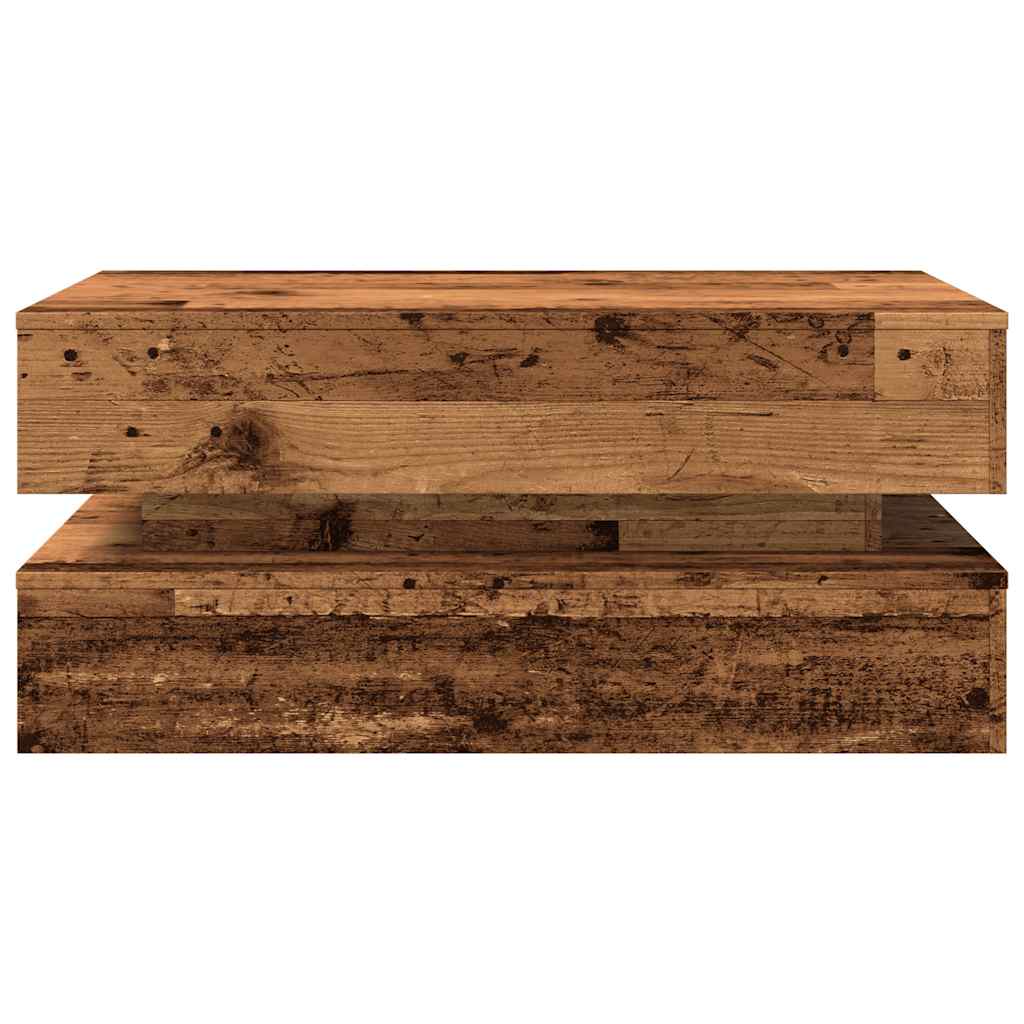 Salontafel met LED-verlichting 90x50x40 cm oud houtkleurig is nu te koop bij PeponiXL, paradijselijk wonen!