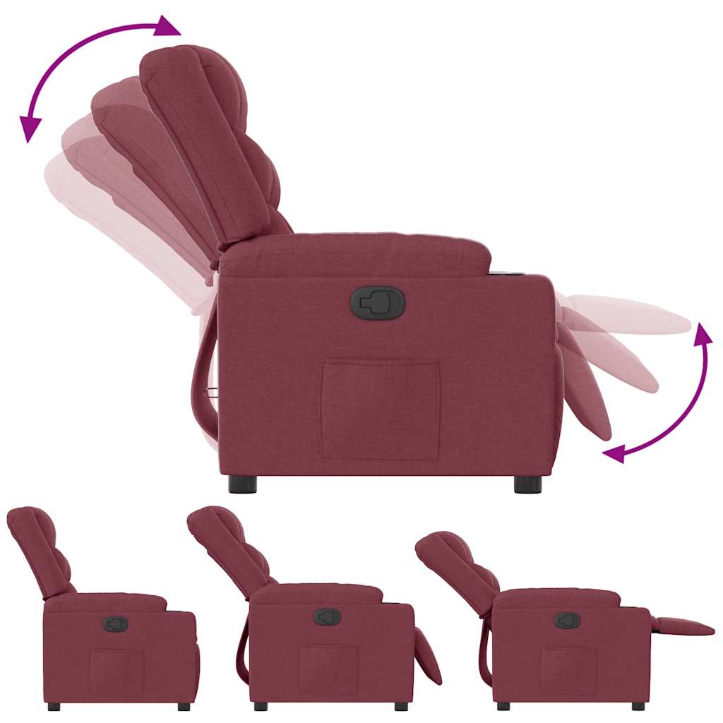 Fauteuil verstelbaar stof wijnrood is nu te koop bij PeponiXL, paradijselijk wonen!