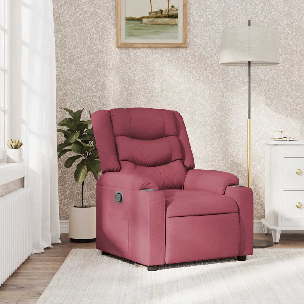 Fauteuil verstelbaar stof wijnrood is nu te koop bij PeponiXL, paradijselijk wonen!