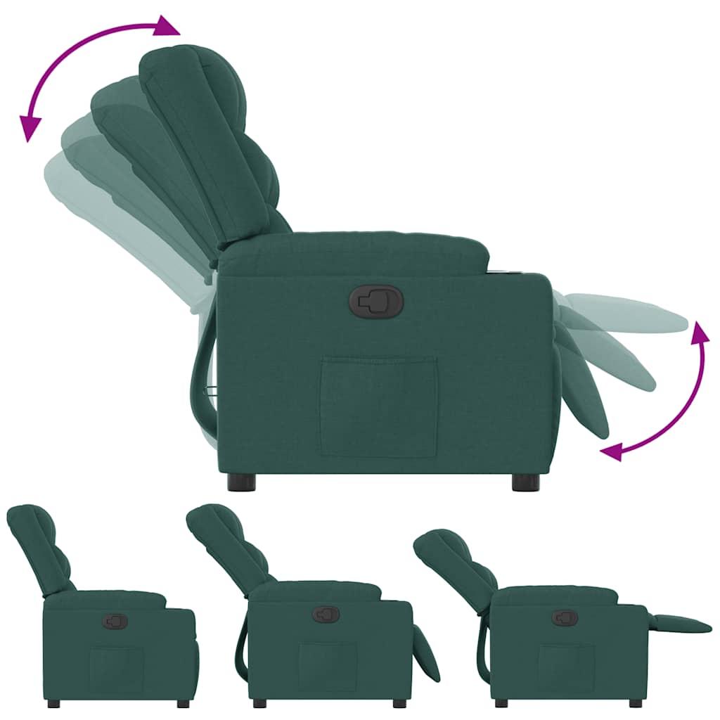 Fauteuil verstelbaar stof donkergroen is nu te koop bij PeponiXL, paradijselijk wonen!