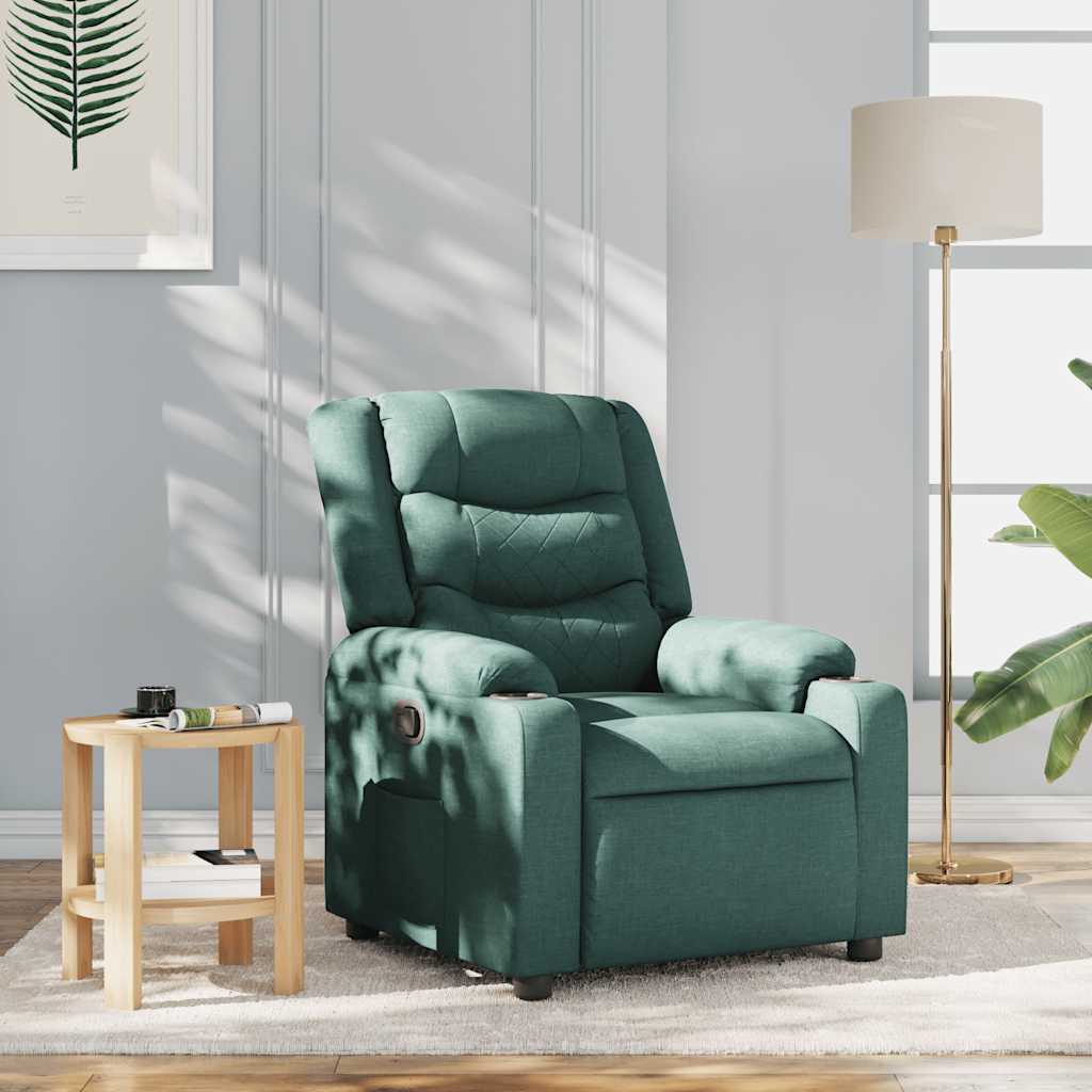 Fauteuil verstelbaar stof donkergroen is nu te koop bij PeponiXL, paradijselijk wonen!