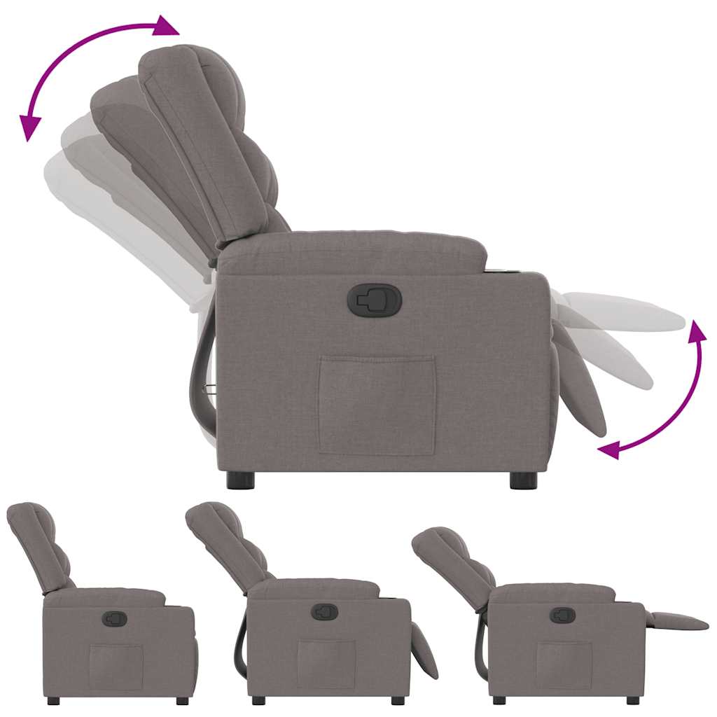 Fauteuil verstelbaar stof taupe is nu te koop bij PeponiXL, paradijselijk wonen!