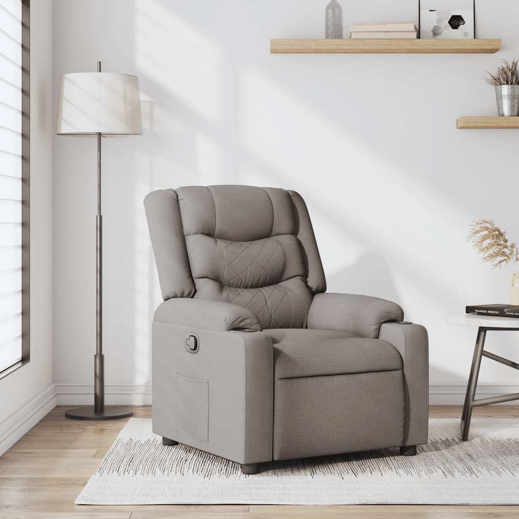Fauteuil verstelbaar stof taupe is nu te koop bij PeponiXL, paradijselijk wonen!
