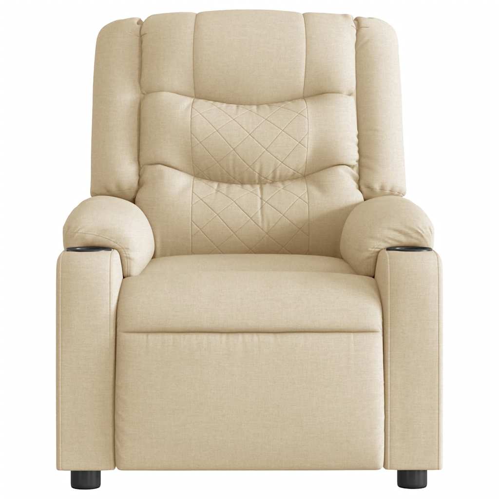Fauteuil verstelbaar stof crèmekleurig is nu te koop bij PeponiXL, paradijselijk wonen!