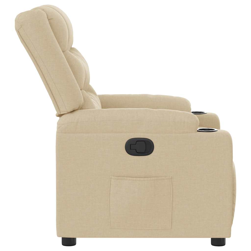 Fauteuil verstelbaar stof crèmekleurig is nu te koop bij PeponiXL, paradijselijk wonen!