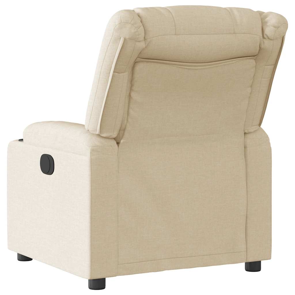 Fauteuil verstelbaar stof crèmekleurig is nu te koop bij PeponiXL, paradijselijk wonen!
