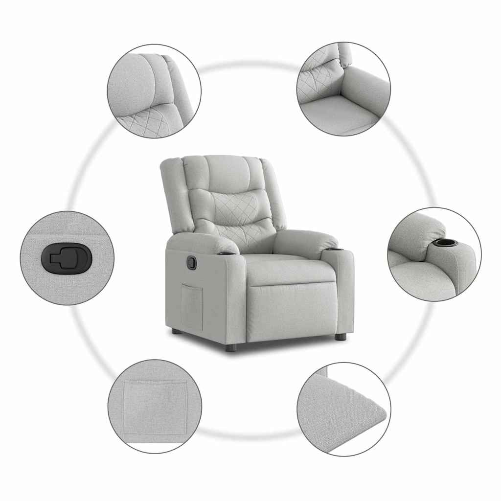 Fauteuil verstelbaar stof wolk grijs is nu te koop bij PeponiXL, paradijselijk wonen!