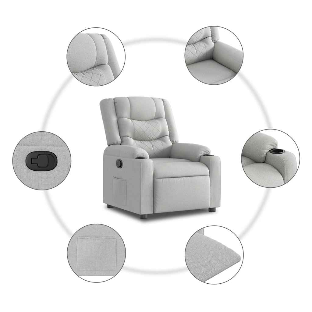 Fauteuil verstelbaar stof wolk grijs is nu te koop bij PeponiXL, paradijselijk wonen!