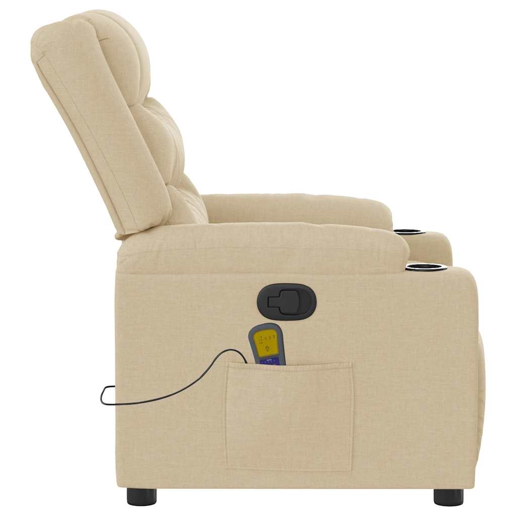 Massagestoel verstelbaar stof crèmekleurig is nu te koop bij PeponiXL, paradijselijk wonen!