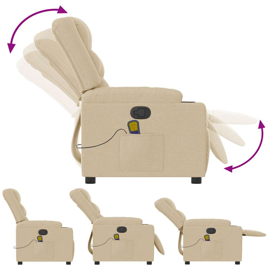 Massagestoel verstelbaar stof crèmekleurig is nu te koop bij PeponiXL, paradijselijk wonen!