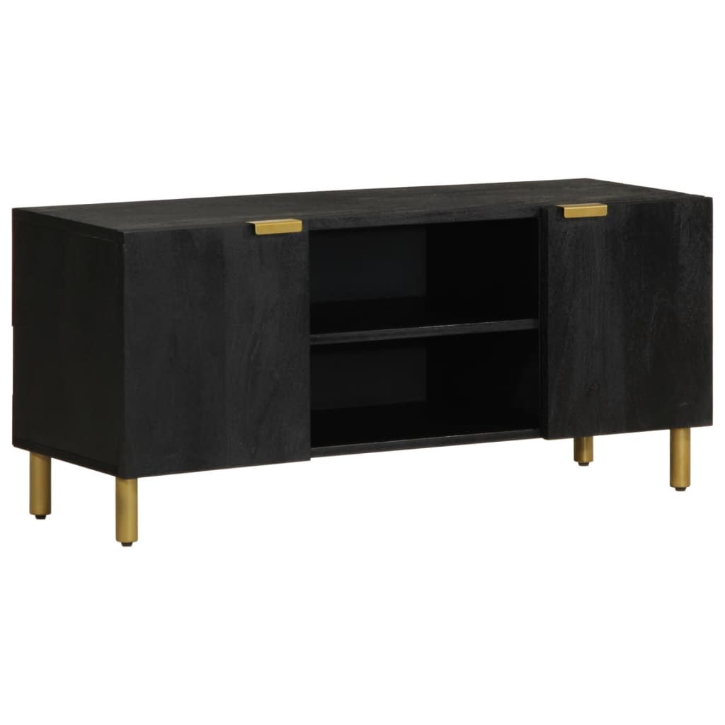 tv-meubel 105x33x46 cm bewerkt hout zwart is nu te koop bij PeponiXL, paradijselijk wonen!