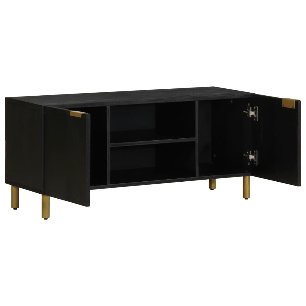 tv-meubel 105x33x46 cm bewerkt hout zwart is nu te koop bij PeponiXL, paradijselijk wonen!