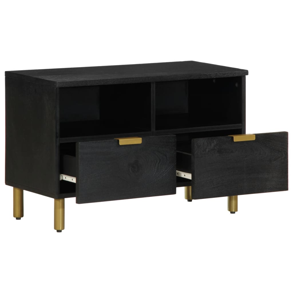 Tv-meubel 70x33x46 cm bewerkt hout zwart is nu te koop bij PeponiXL, paradijselijk wonen!