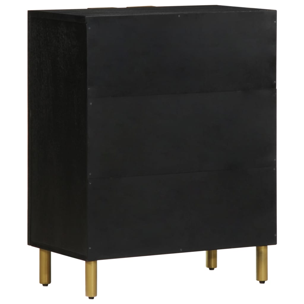 Dressoir 60x33x75 cm bewerkt hout zwart is nu te koop bij PeponiXL, paradijselijk wonen!