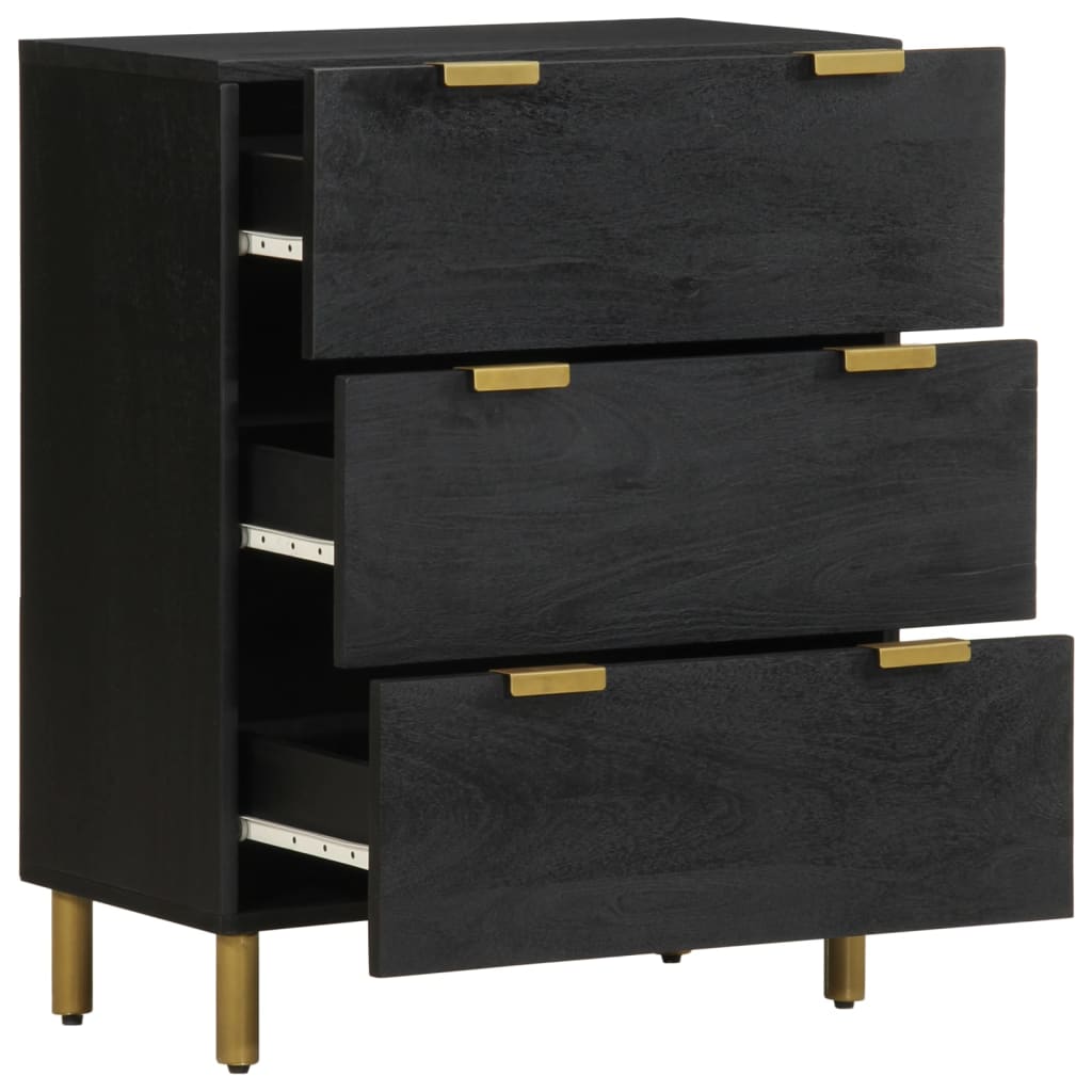 Dressoir 60x33x75 cm bewerkt hout zwart is nu te koop bij PeponiXL, paradijselijk wonen!