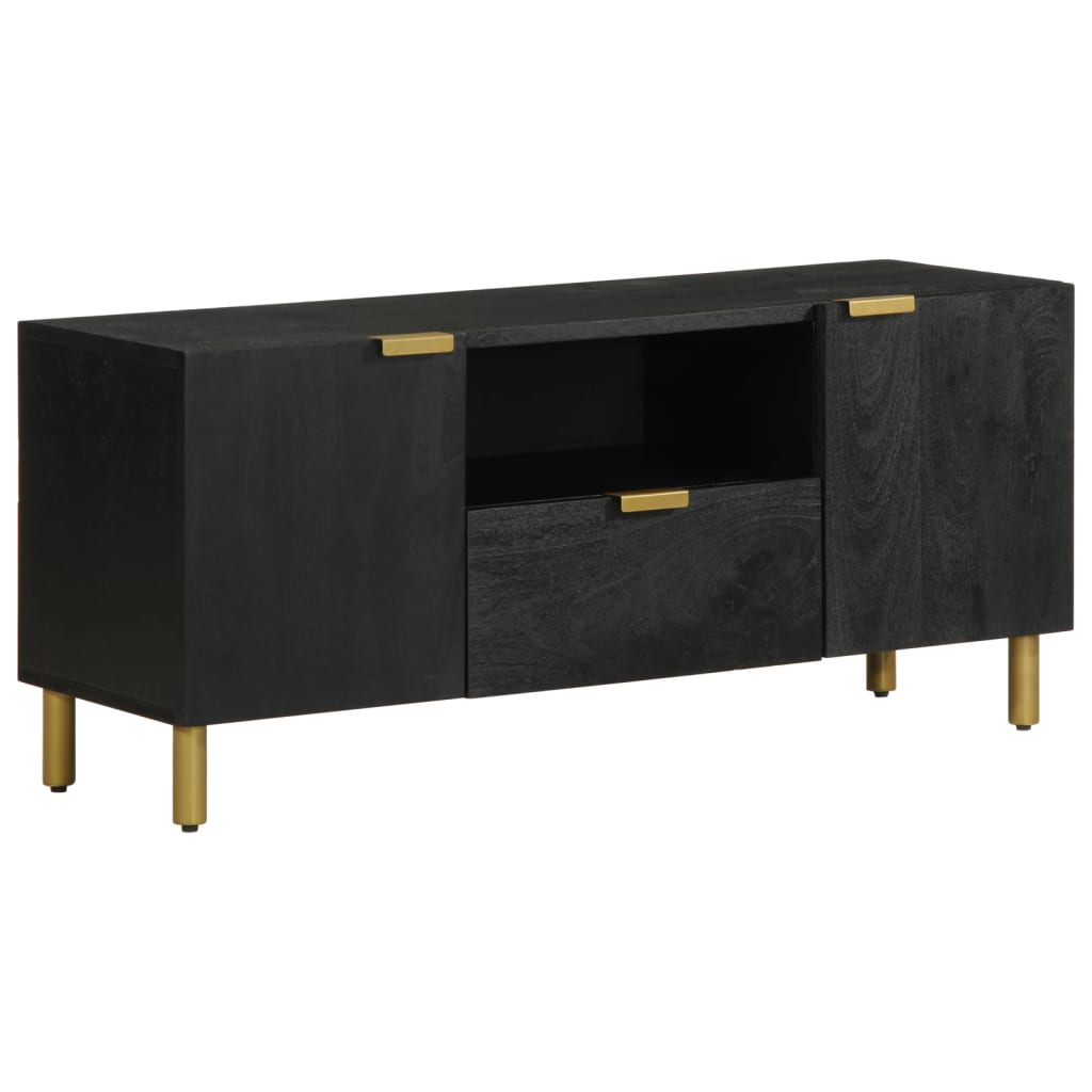 tv-meubel 105x33x46 cm bewerkt hout zwart is nu te koop bij PeponiXL, paradijselijk wonen!