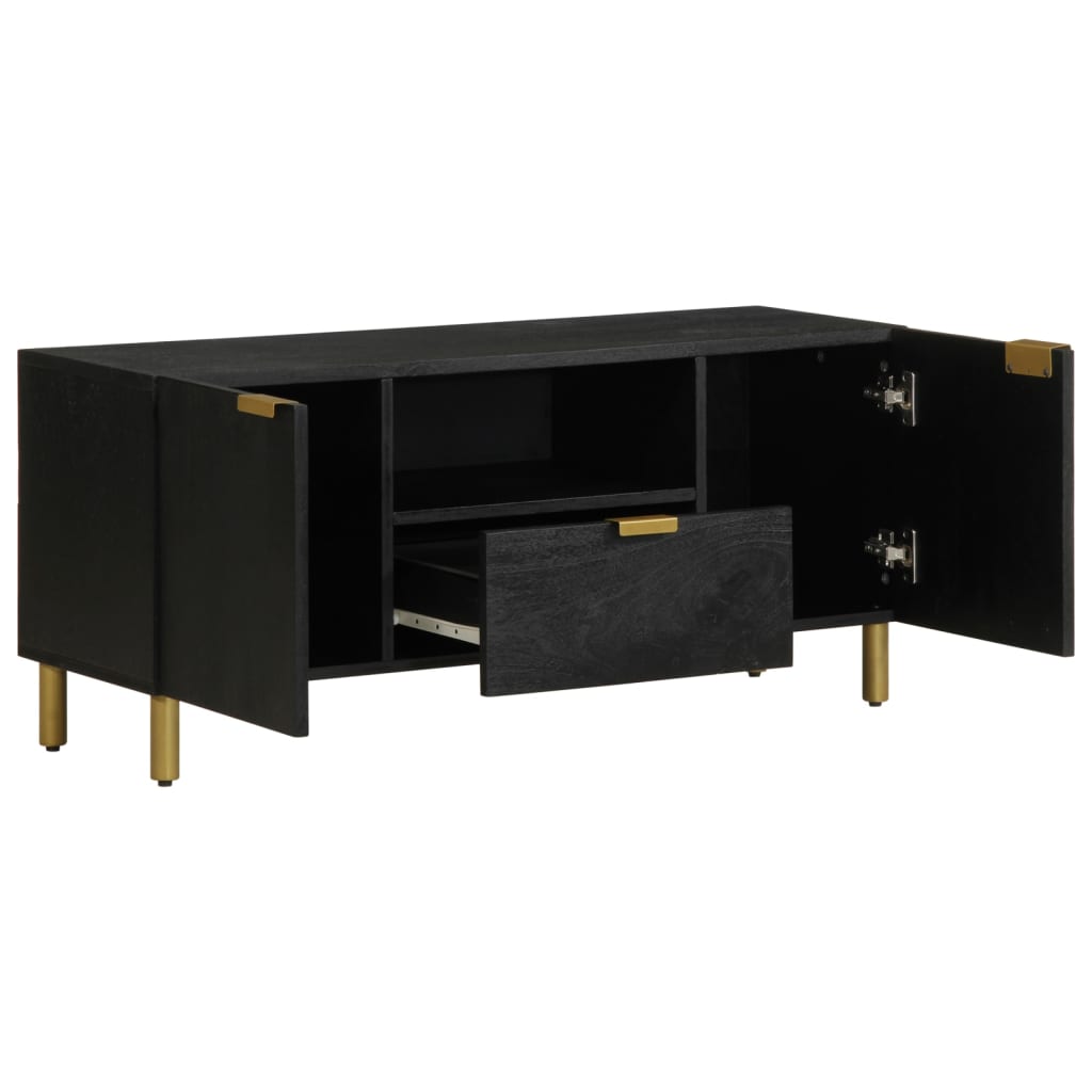 tv-meubel 105x33x46 cm bewerkt hout zwart is nu te koop bij PeponiXL, paradijselijk wonen!