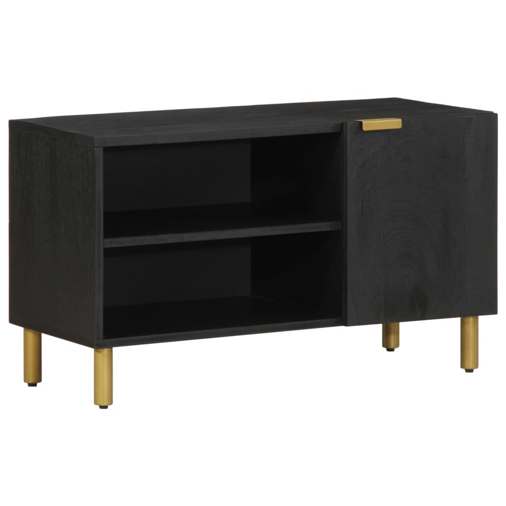 Tv-meubel 80x33x46 cm bewerkt hout zwart is nu te koop bij PeponiXL, paradijselijk wonen!