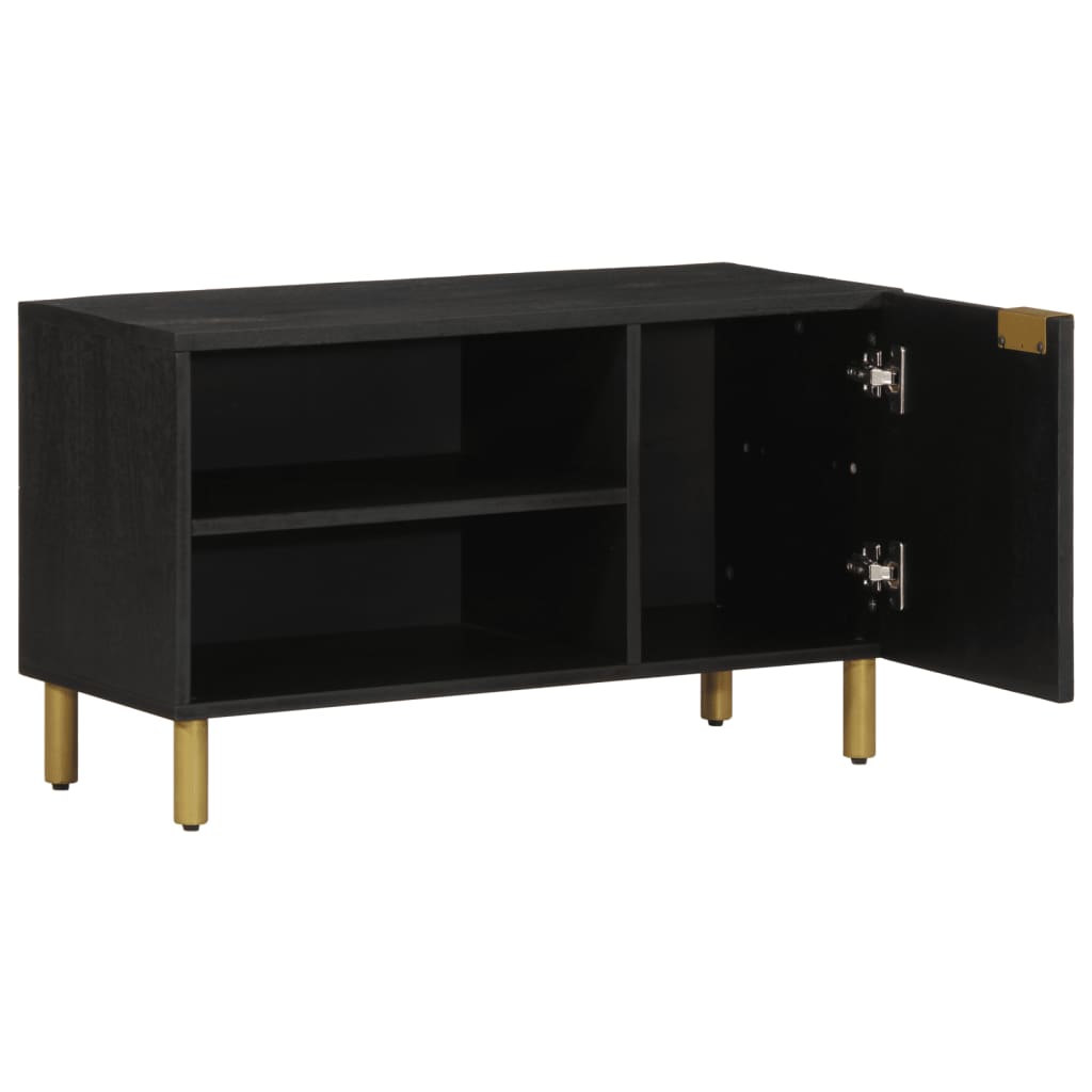 Tv-meubel 80x33x46 cm bewerkt hout zwart is nu te koop bij PeponiXL, paradijselijk wonen!