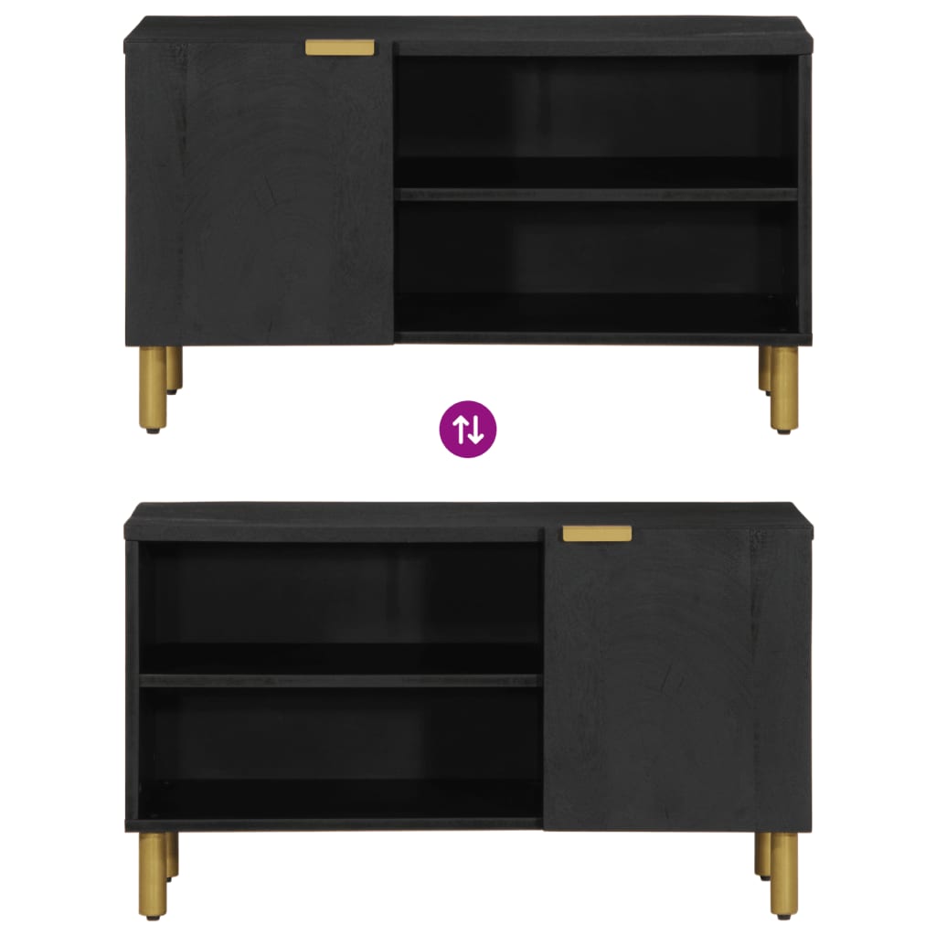 Tv-meubel 80x33x46 cm bewerkt hout zwart is nu te koop bij PeponiXL, paradijselijk wonen!