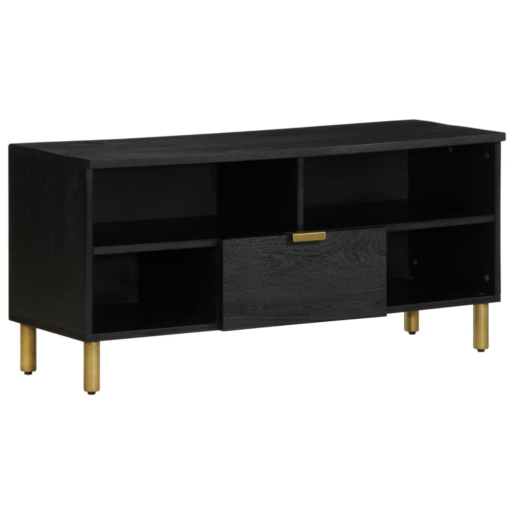 Tv-meubel 100x33x46 cm bewerkt hout zwart is nu te koop bij PeponiXL, paradijselijk wonen!