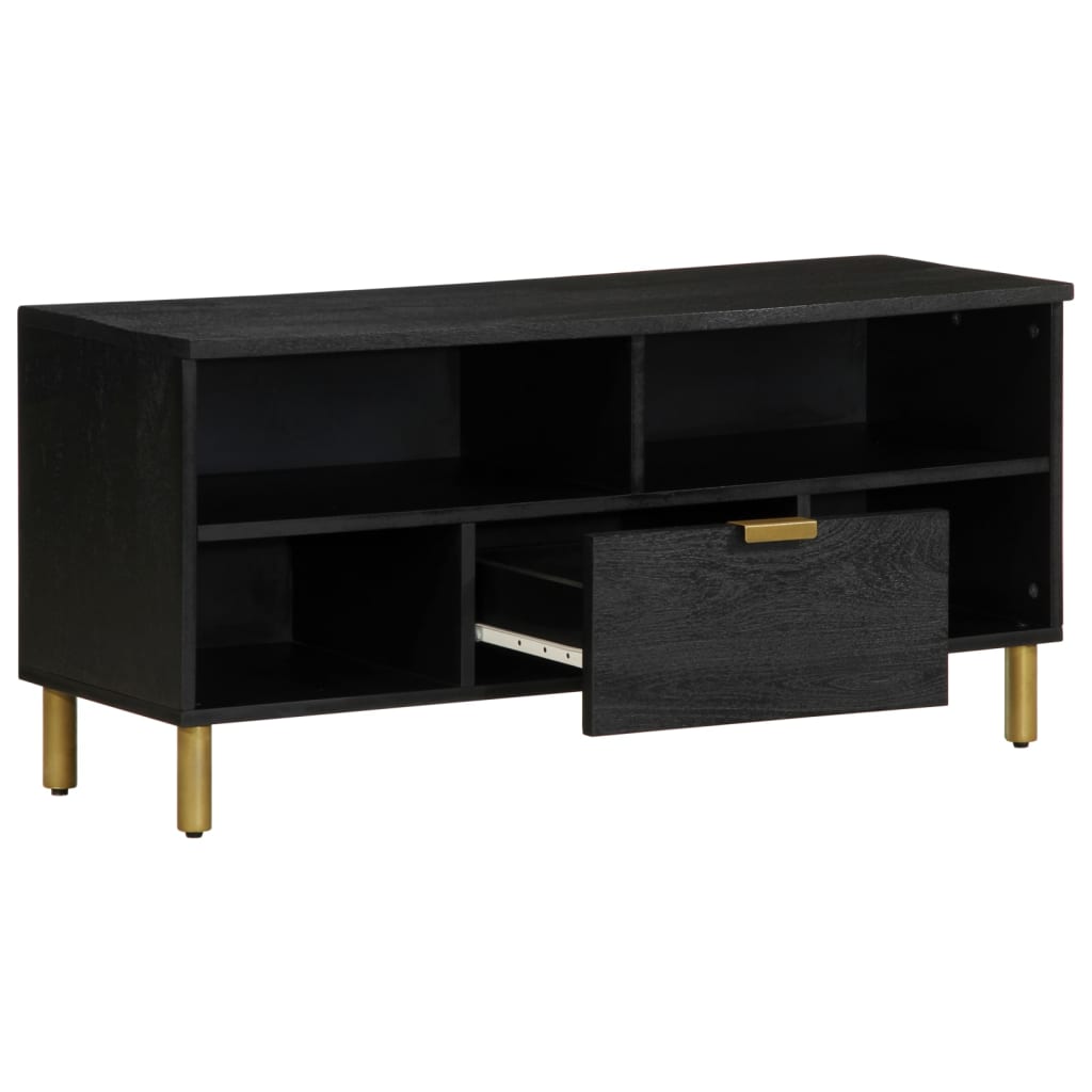 Tv-meubel 100x33x46 cm bewerkt hout zwart is nu te koop bij PeponiXL, paradijselijk wonen!