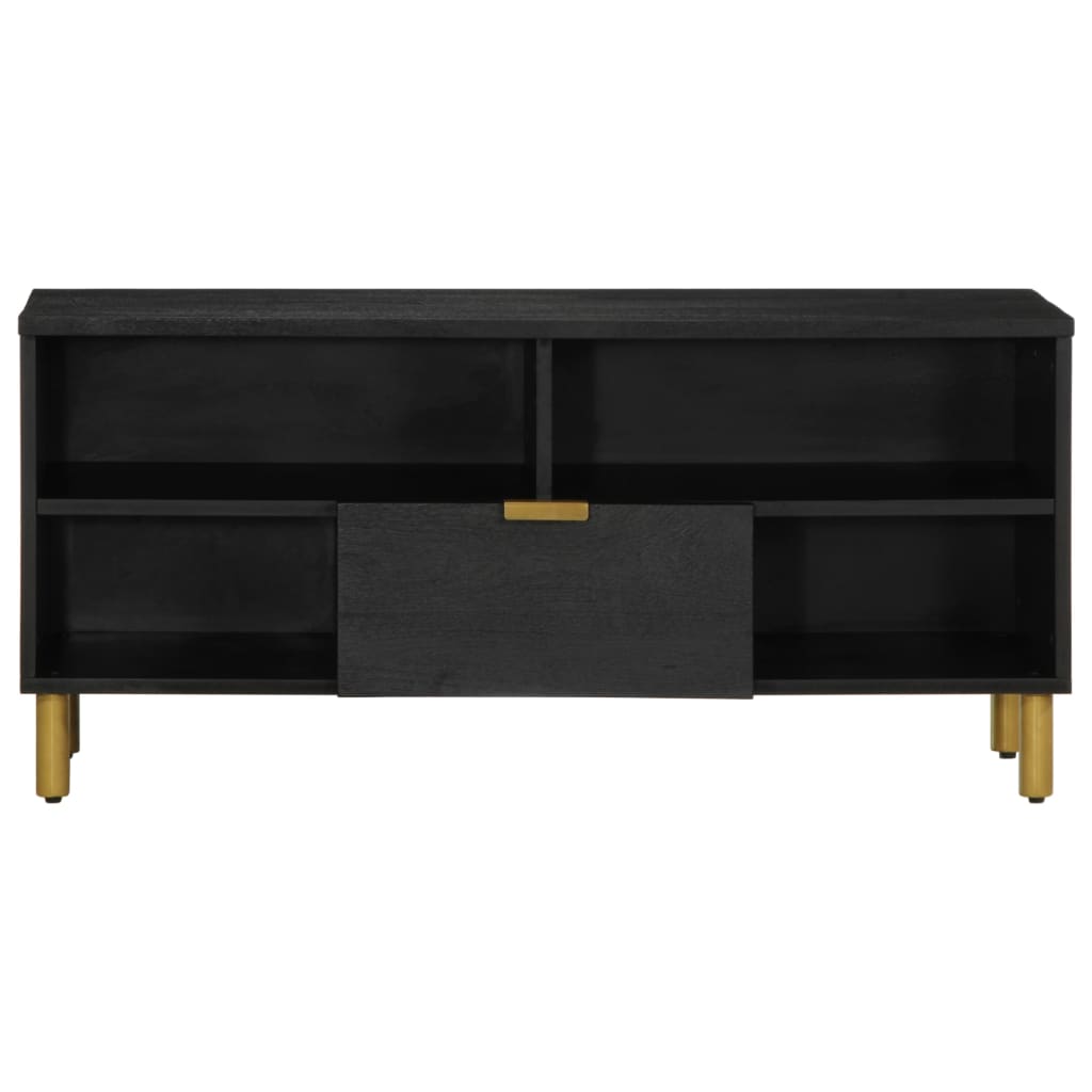 Tv-meubel 100x33x46 cm bewerkt hout zwart is nu te koop bij PeponiXL, paradijselijk wonen!