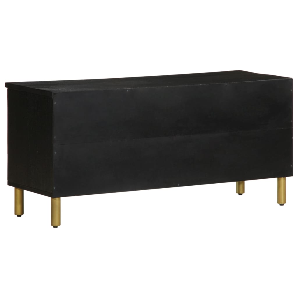 Tv-meubel 100x33x46 cm bewerkt hout zwart is nu te koop bij PeponiXL, paradijselijk wonen!