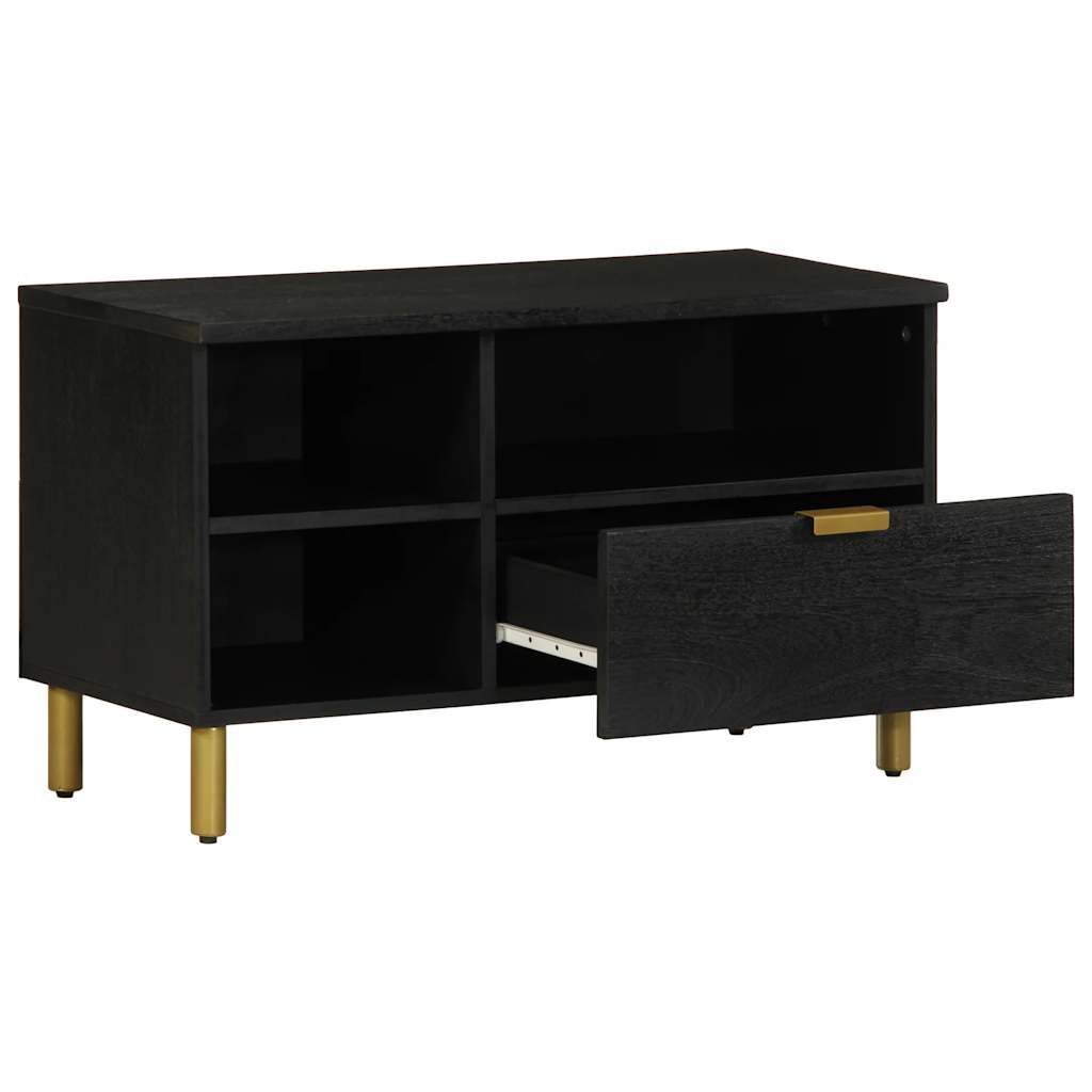 Tv-meubel 80x33x46 cm bewerkt hout zwart is nu te koop bij PeponiXL, paradijselijk wonen!
