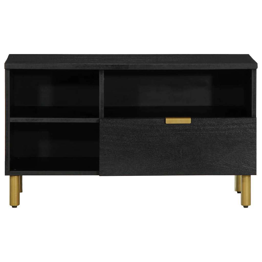 Tv-meubel 80x33x46 cm bewerkt hout zwart is nu te koop bij PeponiXL, paradijselijk wonen!