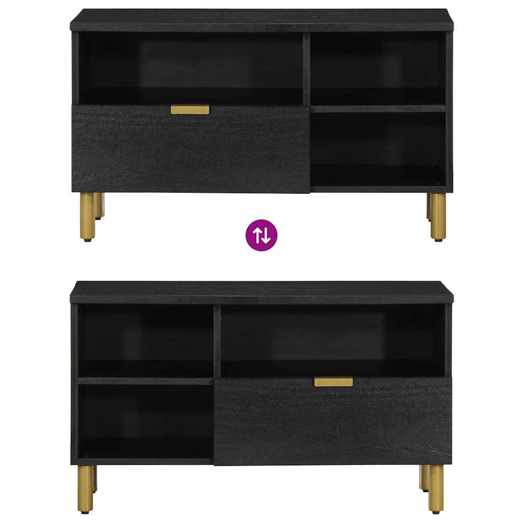 Tv-meubel 80x33x46 cm bewerkt hout zwart is nu te koop bij PeponiXL, paradijselijk wonen!