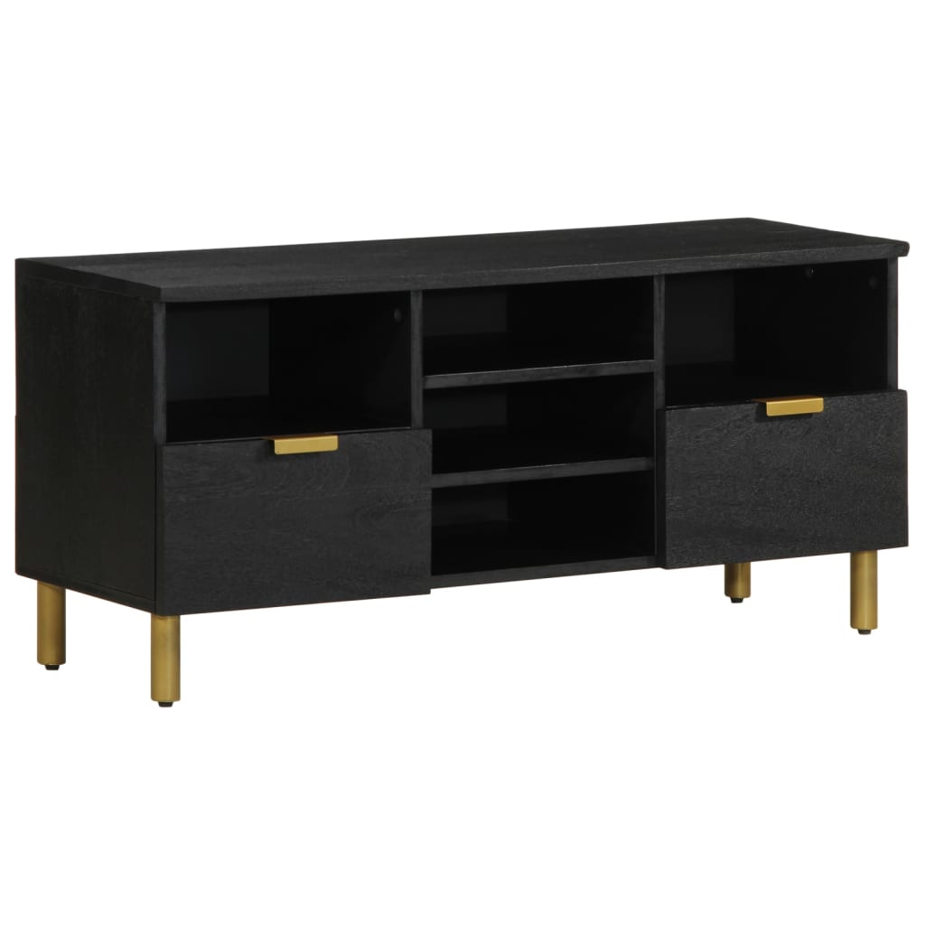 Tv-meubel 100x33x46 cm bewerkt hout zwart is nu te koop bij PeponiXL, paradijselijk wonen!